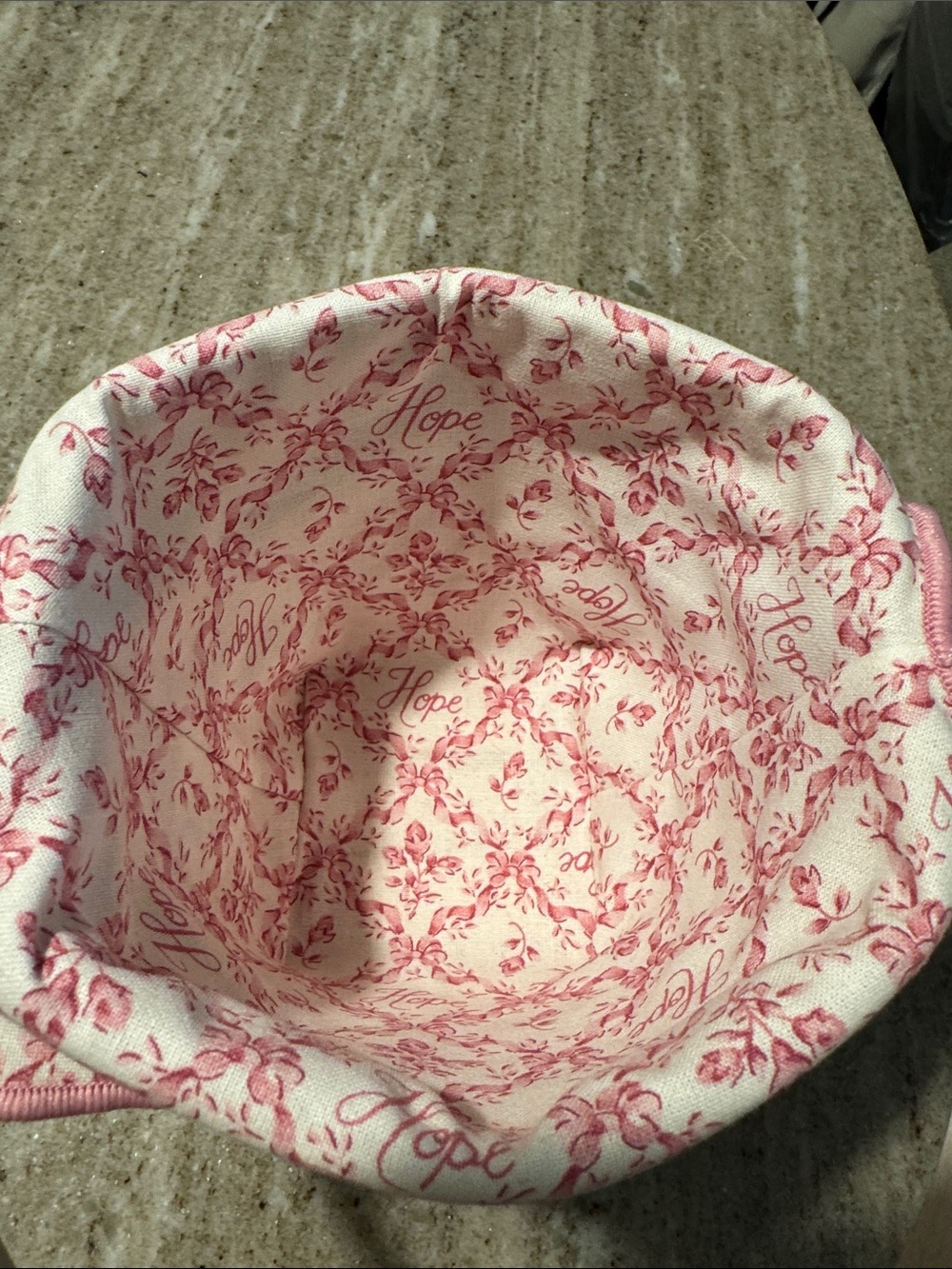 Longaberger Basket with Pink Floral Liner - Picture 4 of 8